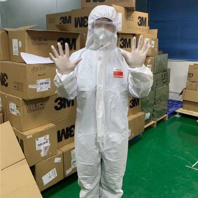 nonwoven Stock coverall protective medical suits disposable clothing isolation with  Fixed tape